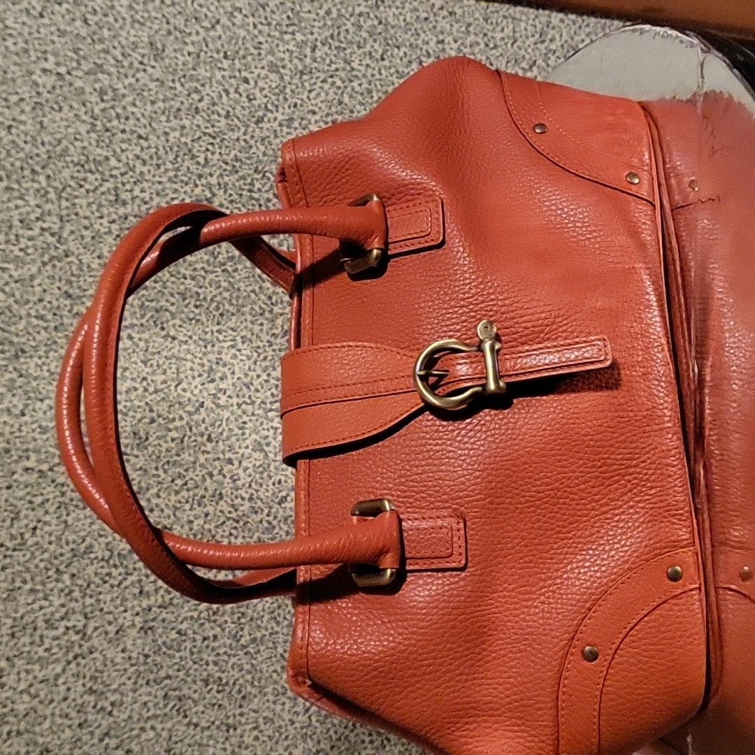Burberry Pebbled Calfskin Leather Bag